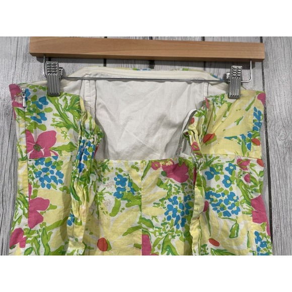 Lilly Pulitzer Strapless Franco Floral Mini Dress Cutout Back Tie Garden Party 6 - Picture 7 of 13